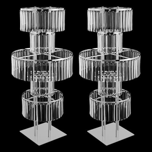 2pcs Wedding Silver Vases Centerpieces Crystal Vases for Centerpieces 5 Tier Table Chandelier Centerpiece 43.3, alternate