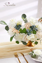 2PCS White Artificial Flowers, Silk Rose Flowers for Wedding Decor in A Secret Garden, alternate view 3