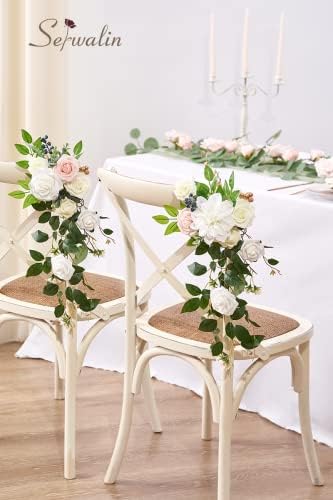 2PCS White Artificial Flowers, Silk Rose Flowers for Wedding Decor in A Secret Garden, alternate view 7
