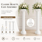 2PCS White Roman Pillar Set, flower stands for wedding, alternate view 6