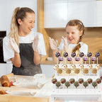2Pcs Wood Cake Pop Display Stand, White Lollipop Holder 3 Tier with Twist Ties Lollipop Sticks, 33 Holes Sucker, alternate