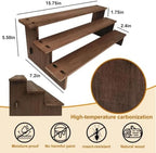 2PCS Wooden Display Stand - Rustic Cupcake Stands in Dark Brown, alternate view 3