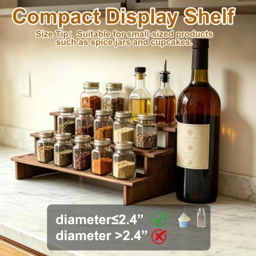 2PCS Wooden Display Stand - Rustic Cupcake Stands in Dark Brown, alternate view 4