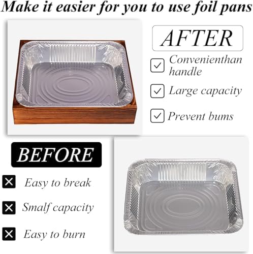 2PCS Wooden Foil Pan Holder for 9x13 Disposable Aluminum Baking Tins, alternate view 5