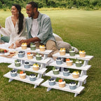 2Pcs Wooden Rustic Cupcake Stand for 24 Cupcakes, Stepped Wood Display Stand for Weddings, Tiered Party Table, alternate view