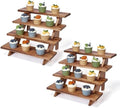 2Pcs Wooden Rustic Cupcake Stand for 24 Cupcakes, Stepped Wood Display Stand for Weddings, Tiered Party Table