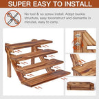 2Pcs Wooden Rustic Cupcake Stand for 24 Cupcakes, Stepped Wood Display Stand for Weddings, Tiered Party Table, alternate view