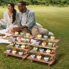 2Pcs Wooden Rustic Cupcake Stand for 24 Cupcakes, Stepped Wood Display Stand for Weddings, Tiered Party Table, alternate view