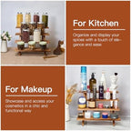 2Pcs Wooden Rustic Cupcake Stand for 24 Cupcakes, Stepped Wood Display Stand for Weddings, Tiered Party Table, alternate view
