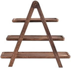 2Pcs Wooden Serving Platter 3 Tier Serving Tray Multi-Function Rectangular Serving Stand Foldable Food Serving, alternate