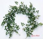 2PCS x 6FT Rose Garland Artificial Flower Vine for Home Decor, White in White, alternate view 3
