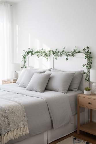 2PCS x 6FT Rose Garland Artificial Flower Vine for Home Decor, White in White, alternate view 6