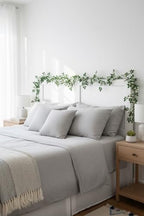 2PCS x 6FT Rose Garland Artificial Flower Vine for Home Decor, White in White, alternate view 6