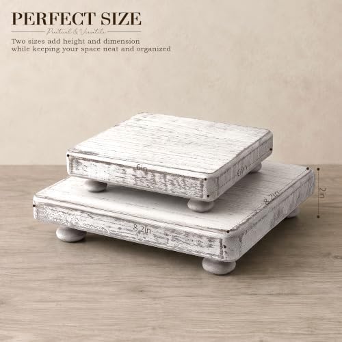 2Piece Set Display Risers with 4 legs for Coffee Table, Dark Natural in Dark Natural, alternate view 2