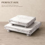 2Piece Set Display Risers with 4 legs for Coffee Table, Dark Natural in Dark Natural, alternate view 2