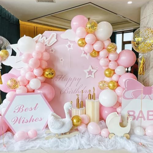 2PK 8.2FT & 6FT Balloon Arch Stand White for Wedding Arch, alternate view 2