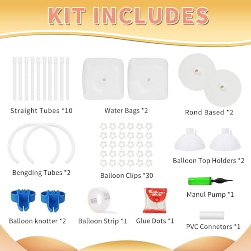 2PK 8.2FT & 6FT Balloon Arch Stand White for Wedding Arch, alternate view 3