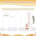 2PK 8.2FT & 6FT Balloon Arch Stand White for Wedding Arch, alternate view 5