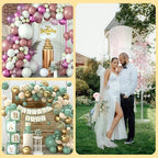 2PK 8.2FT & 6FT Balloon Arch Stand White for Wedding Arch, alternate view 6