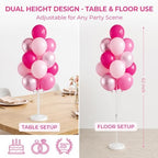 2Set Balloon Column Stand Kit for Floor with Base Pole, for Party in 2 Count (Pack of 1) in Metallic Pink, alternate view 3