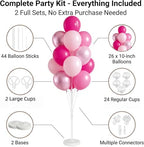 2Set Balloon Column Stand Kit for Floor with Base Pole, for Party in 2 Count (Pack of 1) in Metallic Pink, alternate view 4