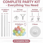2Set Pastel Balloon Column Kit, Anti-Tip Sand-Fill Base For Party in 2 Count (Pack of 1) in 5 Classic Retro, alternate view 2