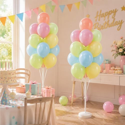 2Set Pastel Balloon Column Kit, Anti-Tip Sand-Fill Base For Party in 2 Count (Pack of 1) in 5 Classic Retro, alternate view 6