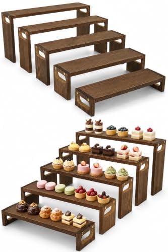 2Set Wooden Cupcake Display Stand 50 Cupcakes Dessert Table Display Set Wood Rustic Cupcake Stand Wooden 5