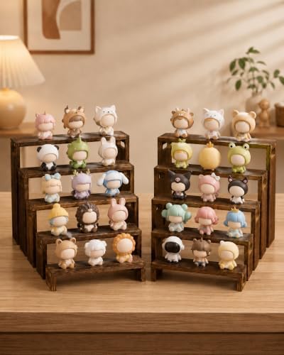 2Set Wooden Cupcake Display Stand 50 Cupcakes Dessert Table Display Set Wood Rustic Cupcake Stand Wooden 5, alternate view 7