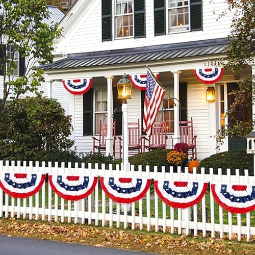 2x4 Ft American Bunting Flags Outdoor, USA Pleated Fan Flag for Outside, 4th of July Decorations Memorial Day, alternate view