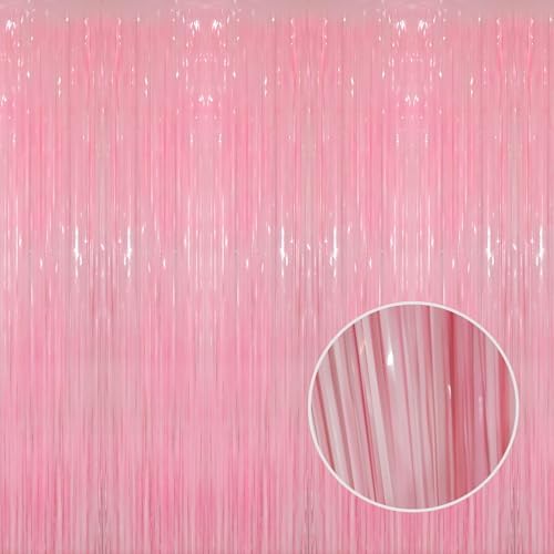 3.2 ft x 8.2 ft Foil Fringe Curtains Party Photo Backdrop Party Streamers for Birthday, Graduation, New Year Eve