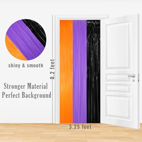 3.2 ft x 8.2 ft Metallic Tinsel Foil Fringe Party Backdrop for Halloween Birthday Graduation New Year's Party, alternate view