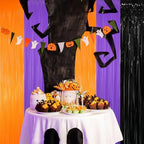 3.2 ft x 8.2 ft Metallic Tinsel Foil Fringe Party Backdrop for Halloween Birthday Graduation New Year's Party, alternate view