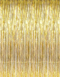 3.2 ft x 9.8 ft Metallic Tinsel Foil Fringe Curtains Party Photo Backdrop Party Streamers for Birthday