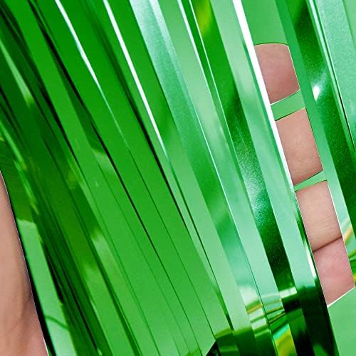 3.2 ft x 9.8 ft Metallic Tinsel Foil Fringe Curtains Party Photo Backdrop Party Streamers for St. Patrick's Day, alternate