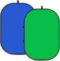 3.3x5ft/1x1.5m Chromakey Backdrop, 2-in-1 Green Screen and Blue Screen, Collapsible Pop Up Reversible Background
