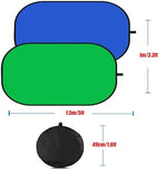 3.3x5ft/1x1.5m Chromakey Backdrop, 2-in-1 Green Screen and Blue Screen, Collapsible Pop Up Reversible Background, alternate