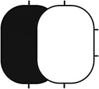 3.3x5ft/1x1.5m Chromakey Black White Backdrop with 6.23ft Stand, 2-in-1 Black Screen White Screen Collapsible, alternate view