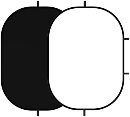 3.3x5ft/1x1.5m Chromakey Black White Backdrop with 6.23ft Stand, 2-in-1 Black Screen White Screen Collapsible, alternate view