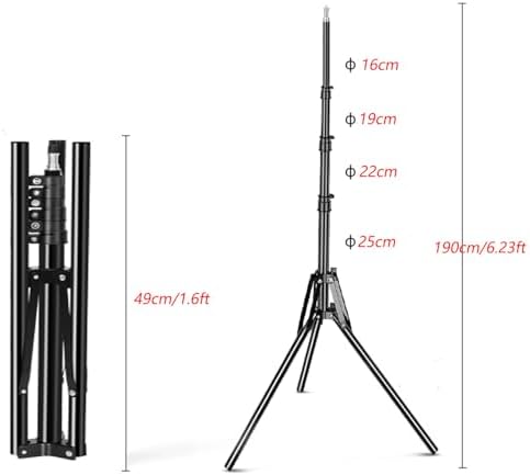 3.3x5ft/1x1.5m Chromakey Black White Backdrop with 6.23ft Stand, 2-in-1 Black Screen White Screen Collapsible, alternate view