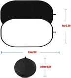 3.3x5ft/1x1.5m Chromakey Black White Backdrop with 6.23ft Stand, 2-in-1 Black Screen White Screen Collapsible, alternate view