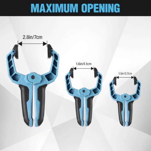 3, 4, 6 Inch Spring Clamps Heavy Duty, 16 Pack Plastic Clamp, alternate view 5