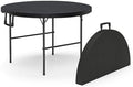 3.5 Feet Circular Round Foldable Table with Built in Handle & Steel Legs | Heavy Duty Portable | Perfect for
