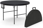 3.5 Feet Circular Round Foldable Table with Built in Handle & Steel Legs | Heavy Duty Portable | Perfect for