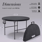 3.5 Feet Circular Round Foldable Table with Built in Handle & Steel Legs | Heavy Duty Portable | Perfect for, alternate view