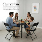 3.5 Feet Circular Round Foldable Table with Built in Handle & Steel Legs | Heavy Duty Portable | Perfect for, alternate view