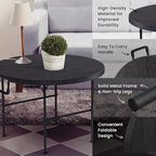 3.5 Feet Circular Round Foldable Table with Built in Handle & Steel Legs | Heavy Duty Portable | Perfect for, alternate view