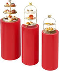 3/6 PCS Tall Cylinder Pedestal Stand Metal Cylinder Pedestal Stand Tall Round Pedestals Cake Stands for Party
