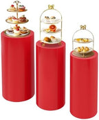 3/6 PCS Tall Cylinder Pedestal Stand Metal Cylinder Pedestal Stand Tall Round Pedestals Cake Stands for Party