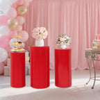 3/6 PCS Tall Cylinder Pedestal Stand Metal Cylinder Pedestal Stand Tall Round Pedestals Cake Stands for Party, alternate view